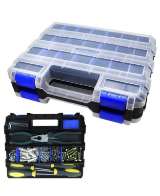 Tools Organizer Box Small Parts Storage Compartment Hardware Dividers Screws Nuts Bolts