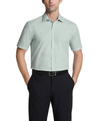 Men's Slim-Fit Short-Sleeve Spread Collar Shirt