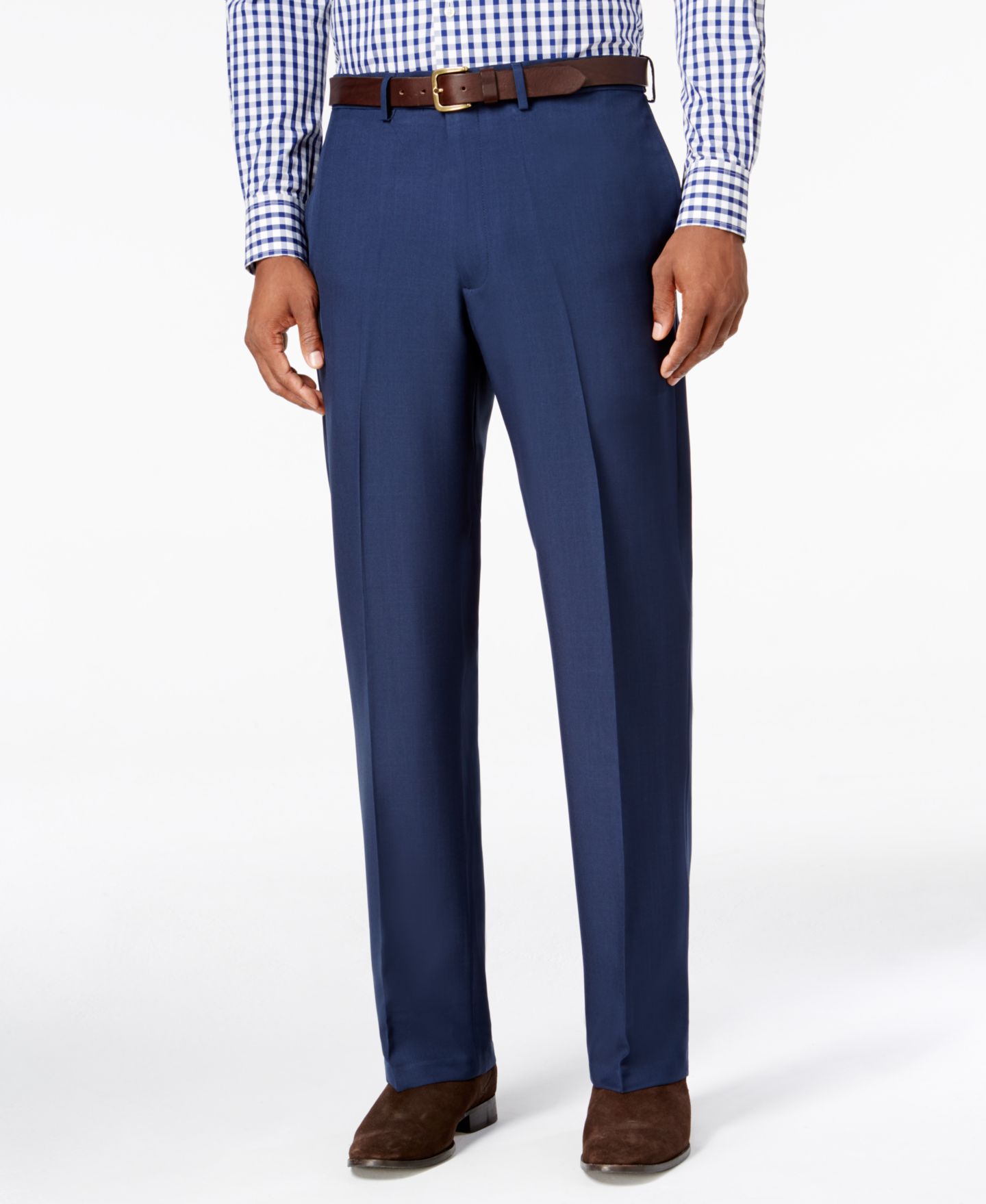 Мужские брюки Haggar Eclo Stria Classic Fit Flat Front Hidden Expandable Dress Pants, цвет: Чёрный — фото 8