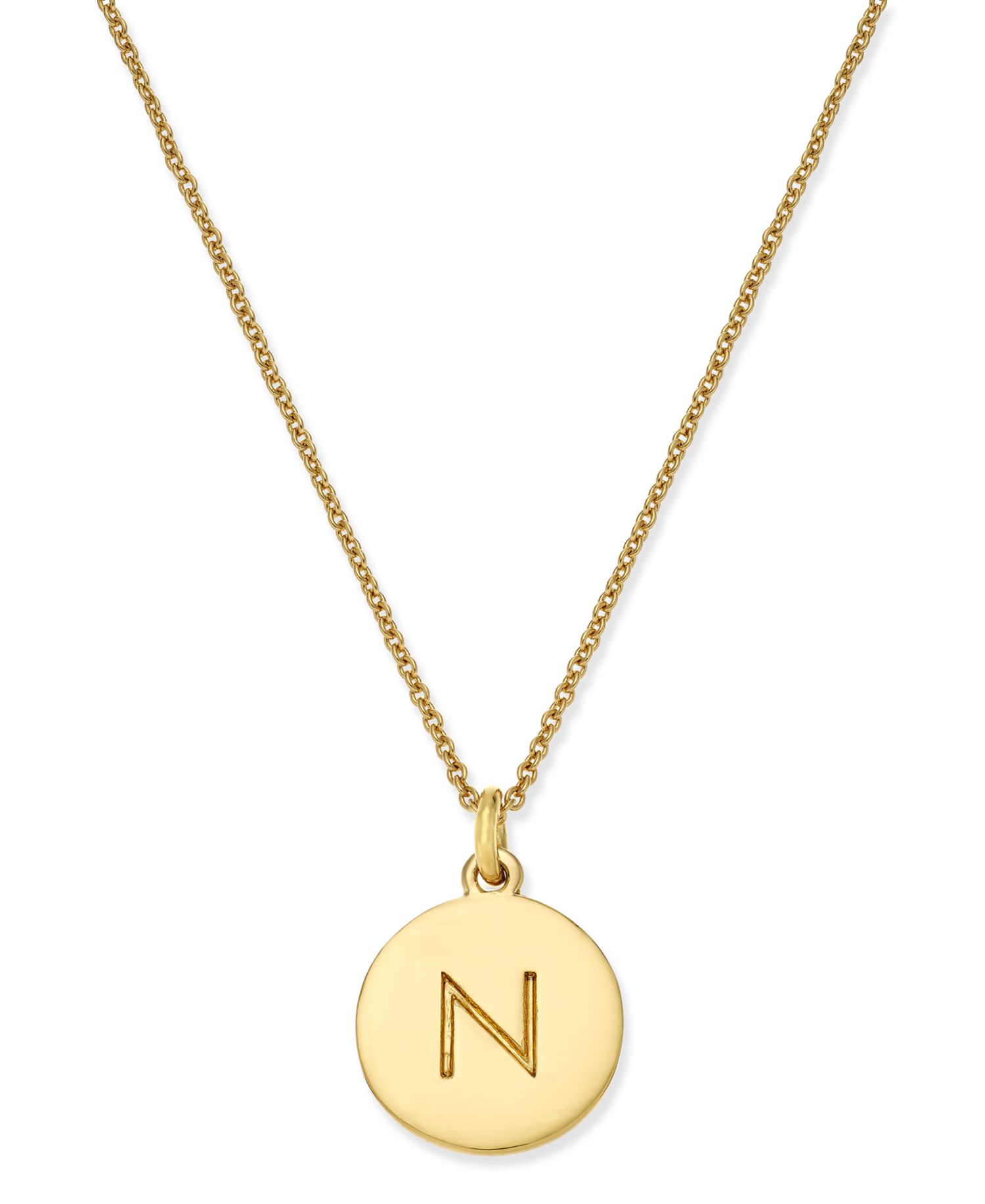 gold plated Initials Pendant Necklace, 17" + 3" Extender