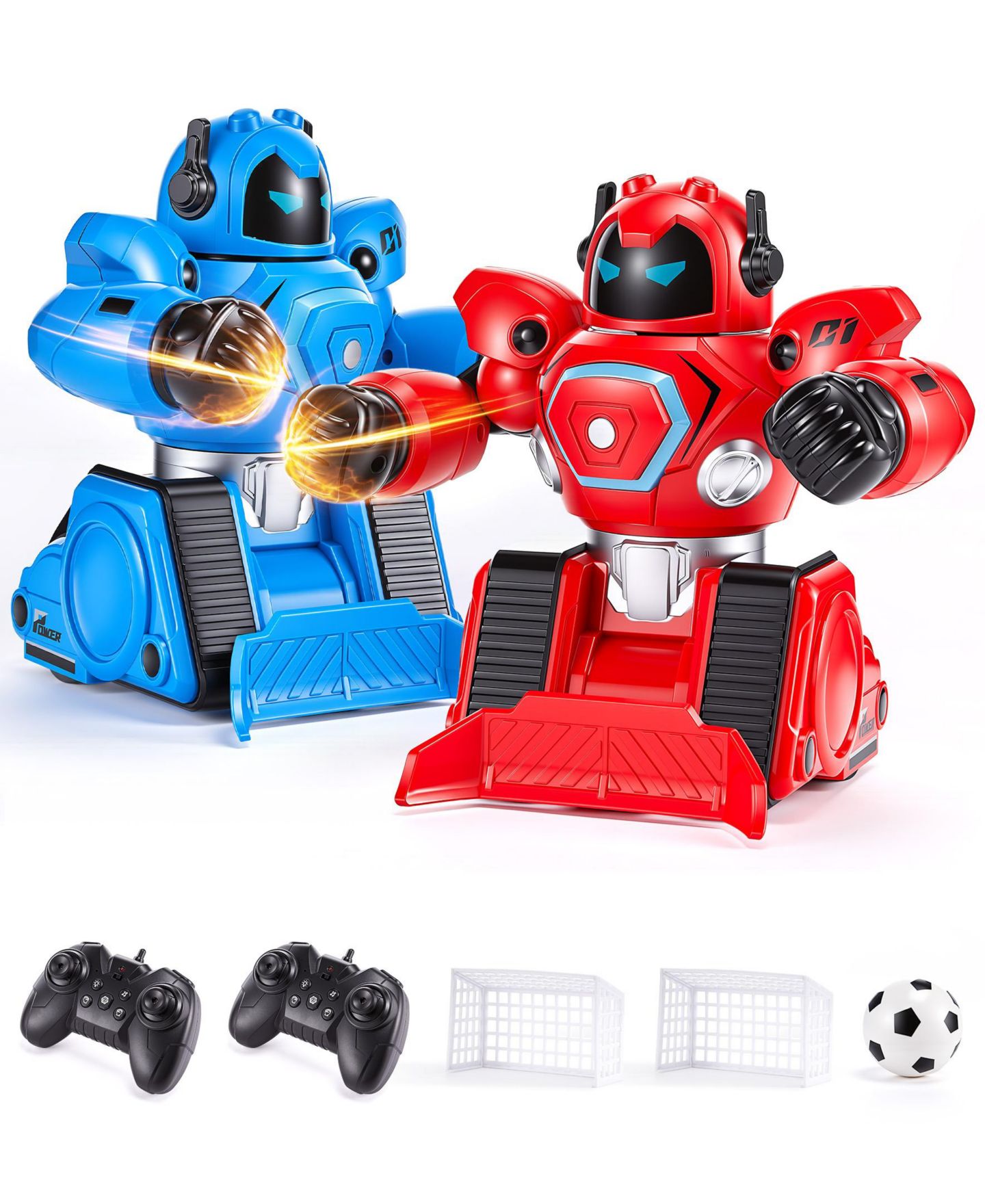 Детские игрушки SUGIFT 2-Pack Remote Control Fighting Robots, RC Boxing and Soccer Battle Set with LED Lights, 360degree(s) Movement, цвет: Синий / Красный — фото 8