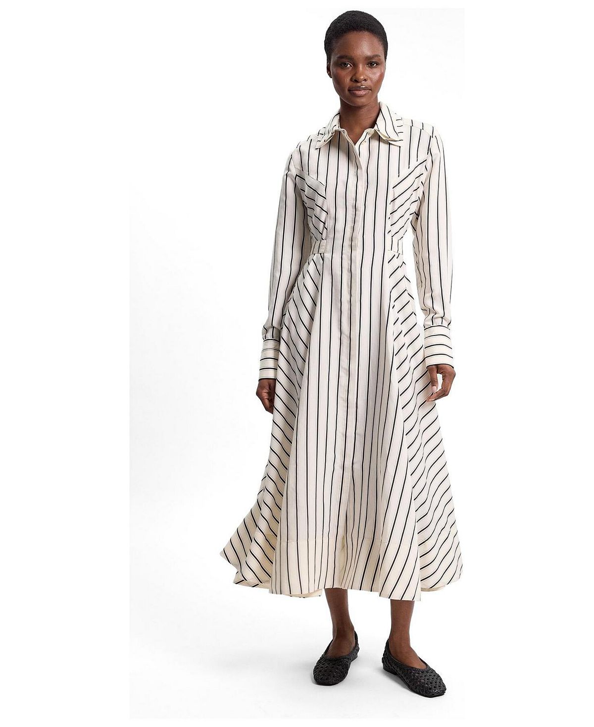 Karen Millen Women's Stripe Midi Dress view 1 — MAYCSS fashion products