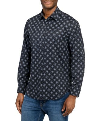Men's Regular Fit 4-Way Stretch Performance Long Sleeve Button Down