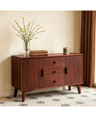 Mid-Century Modern 47.3'' Sideboard Buffet Cabinet with 2 Doors and 3 Drawers