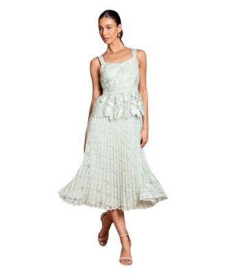 Women's Lace Peplum Midi Dress
