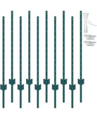 4 feet U-Channel Fence Post 10 Pack Heavy Duty Steel Stakes