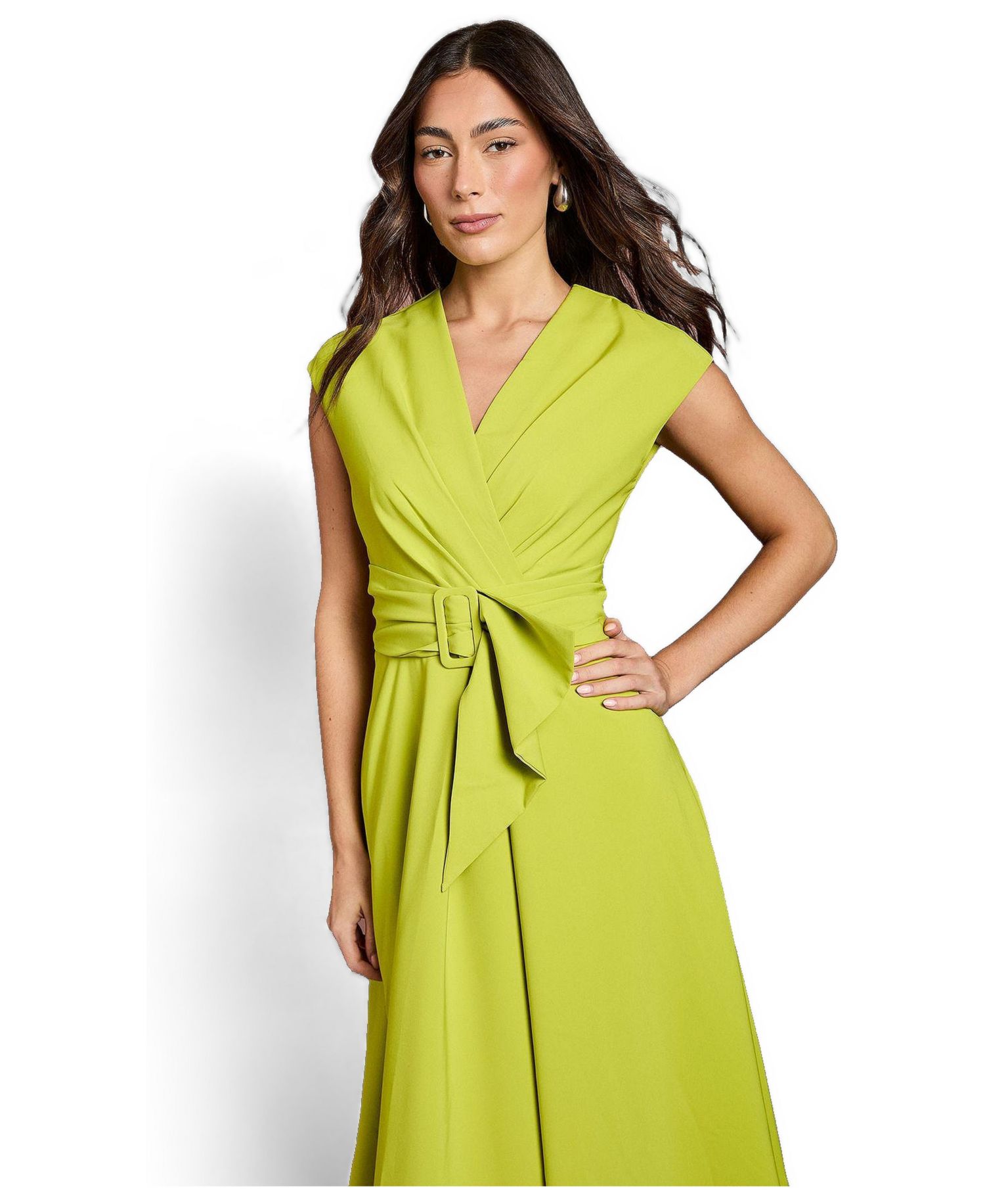 Women's Belted Crepe Dress