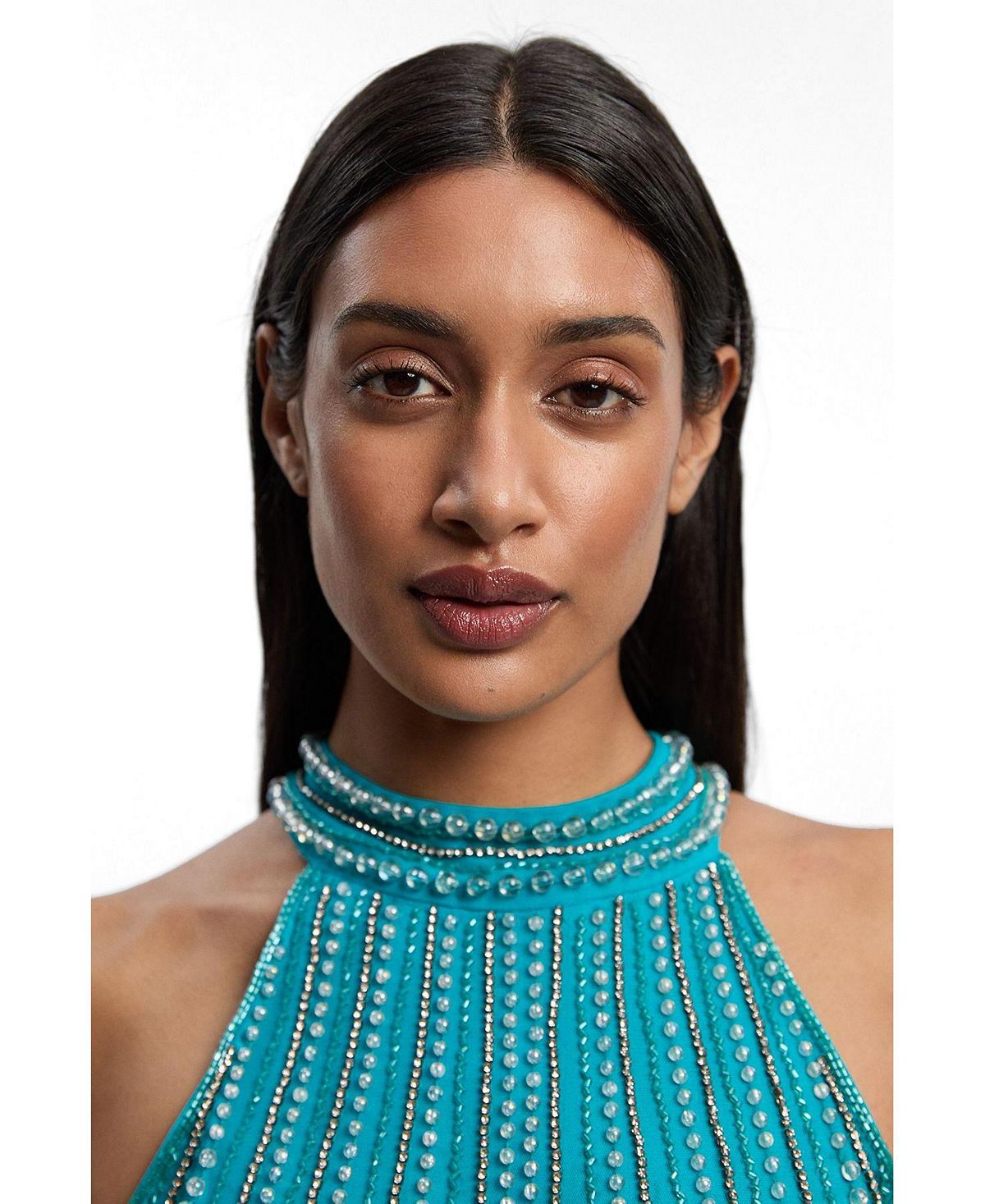 Karen Millen Women's Crystal Fringe Maxi Dress view 2 — MAYCSS fashion products