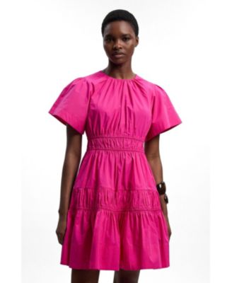 Women's Shirred Tiered Mini Dress