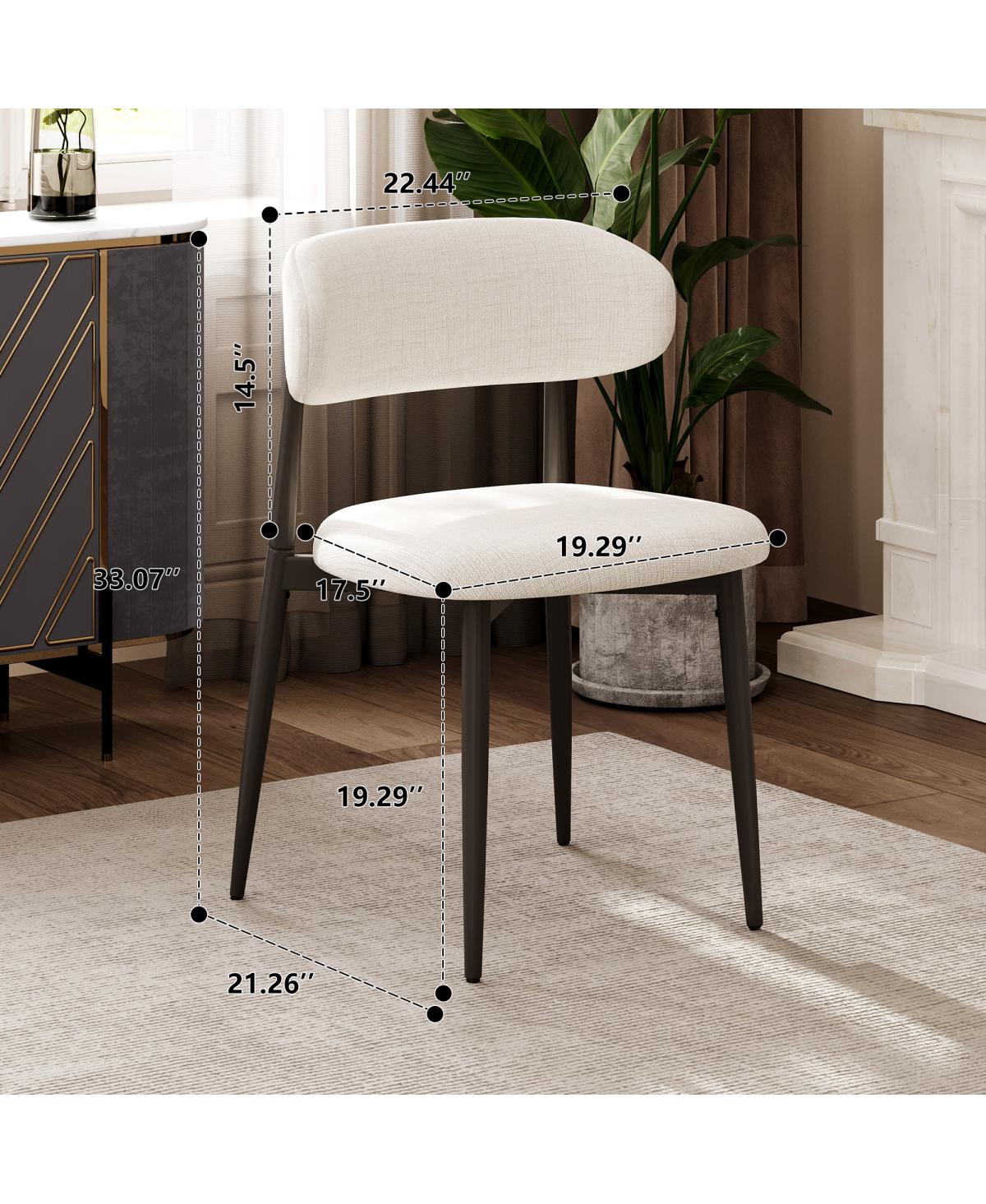 Streamdale Furniture Set of 4 Modern Upholstered Metal Dining Chairs