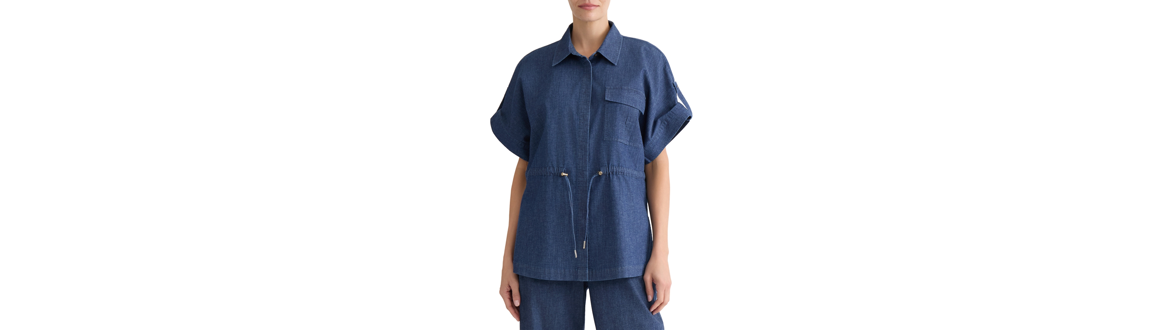 Jones New York Women's Button-Front Cinch Waist Shirt