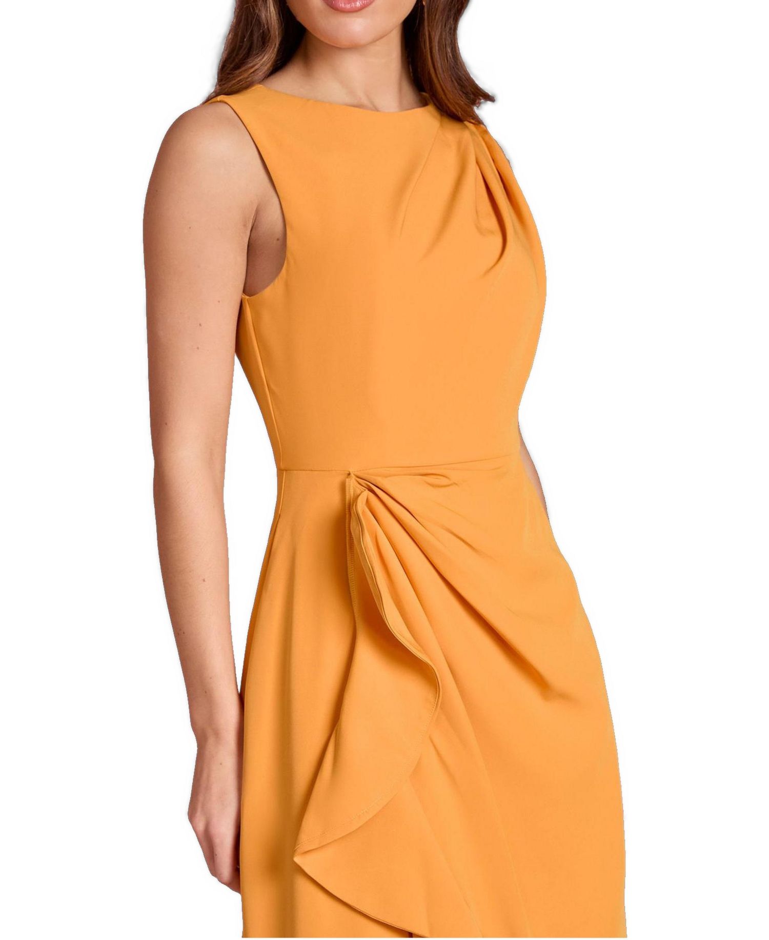 Women's Crepe Ruffle Low Back Dress
