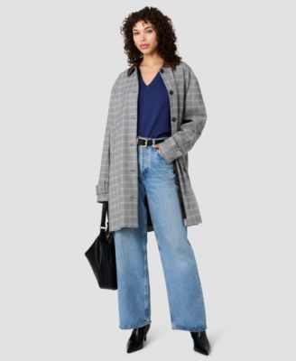 Women's Collared Relaxed Oversized Midi Jacket