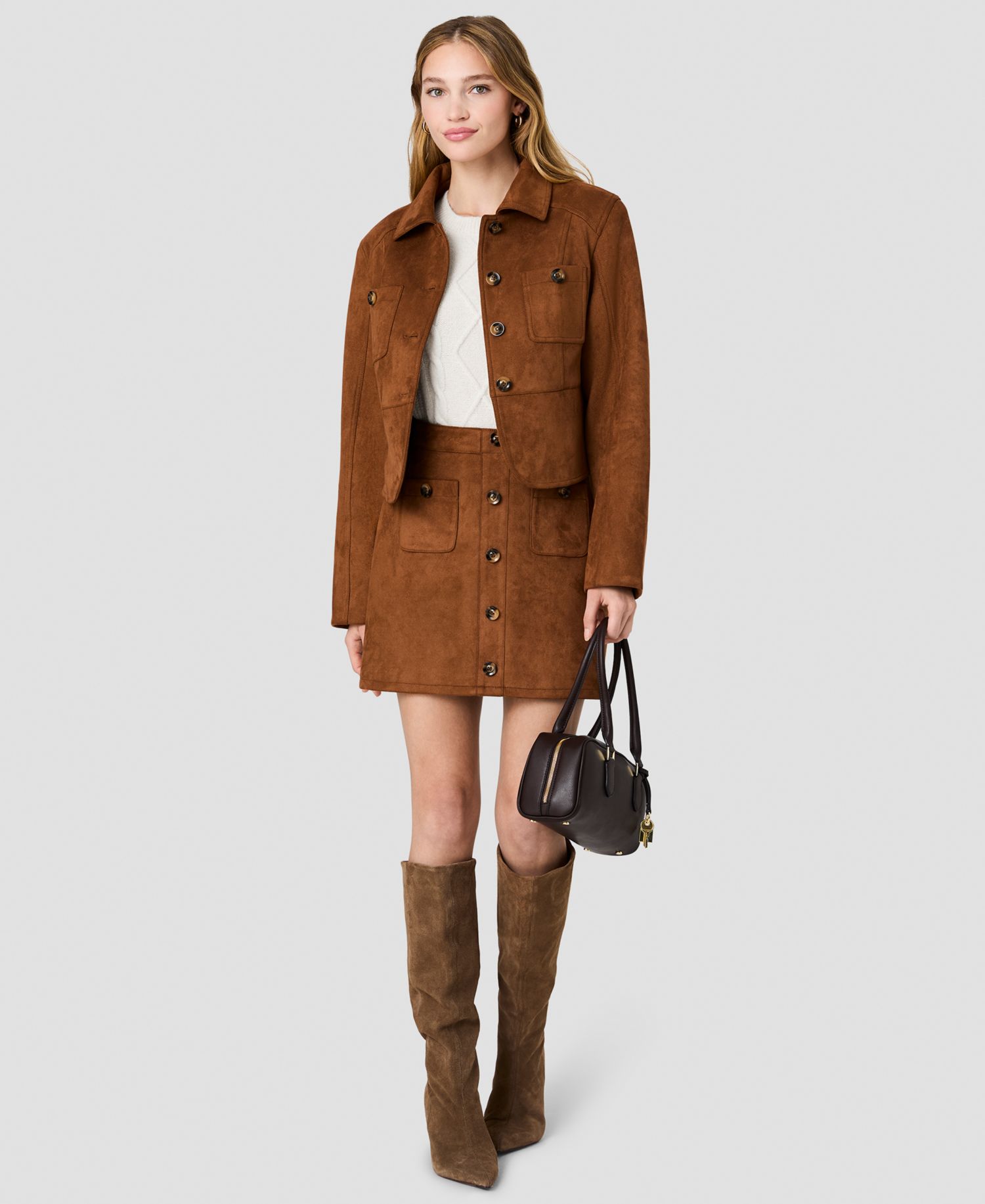 Women's Collared Button-Front Tailored Jacket