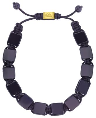 Quiksilver Mens 18k Gold-Plated Steel Onyx Adjustable Bracelet - GoldBlack 120$