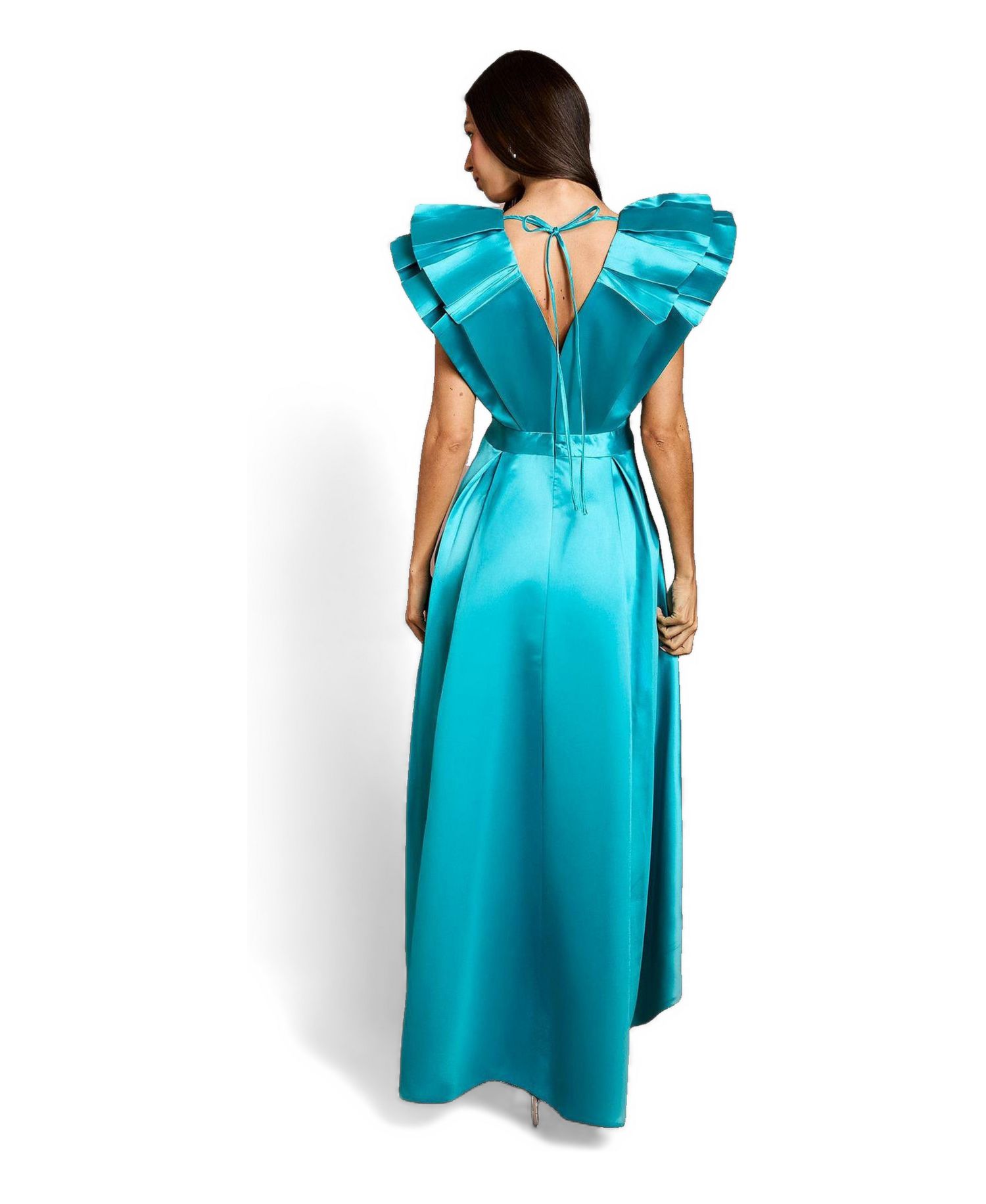 Women's V-Neck High Low Midi Dress