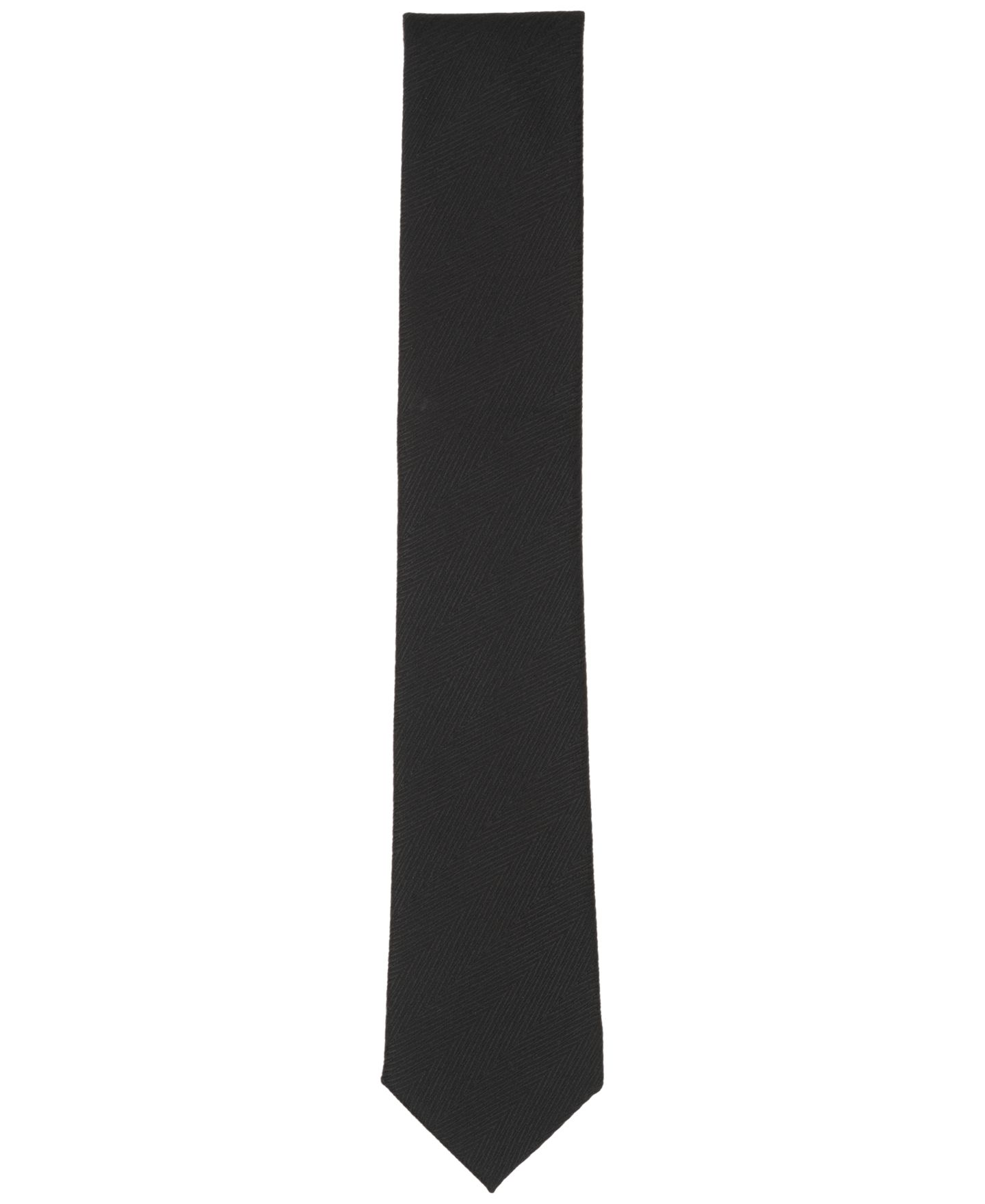 Мужской галстук Alfani Atlas Chevron Solid Slim Tie, цвет: Чёрный — фото 2