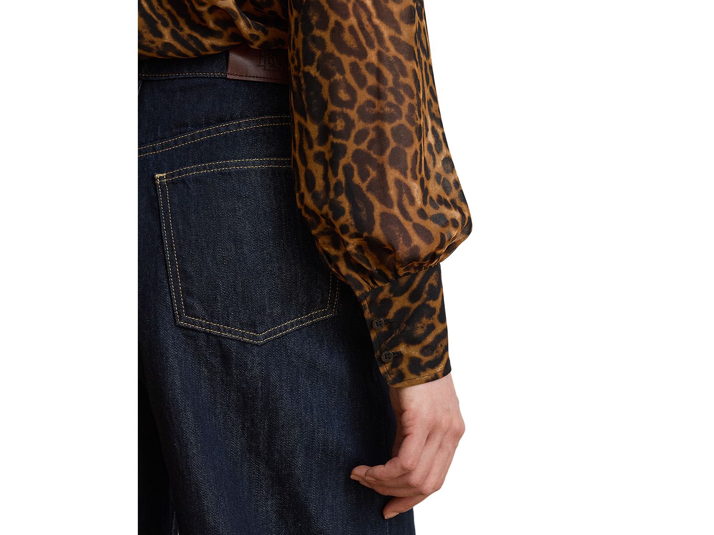 Женская блузка Lauren Ralph Lauren Petite Ocelot-Print Chiffon Tie-Neck, цвет: Рыжевато-коричневый разноцветный — фото 7