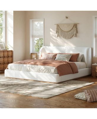 King Size Low-Profile Upholstered Platform Bed