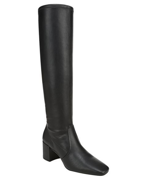 Женские ботинки Franco Sarto Flexa Blix Square Toe Zip Tall, цвет: Чёрная искусственная кожа