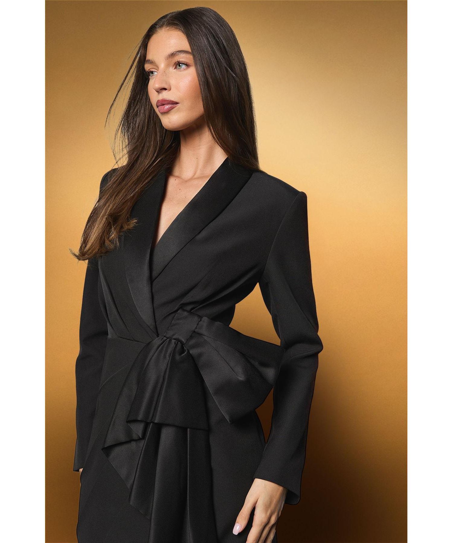 Women's Muse Bow Front Satin Maxi Dress