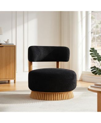 Modern 27.5'' Farmhouse Armless Chair with Wooden Base