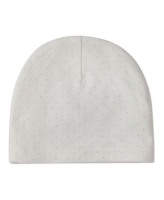 Baby Girls 1M - 6M "Put A Bow On It" 100% Cotton Polka Dot Knit Beanie