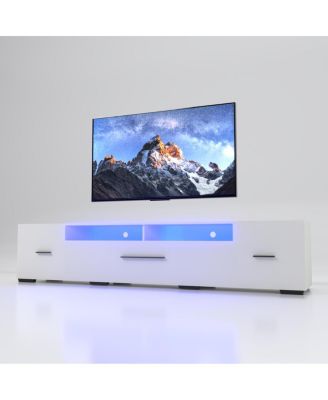 LED TV Stand for 55-80 Inch TVs with Power Outlet Modern Console