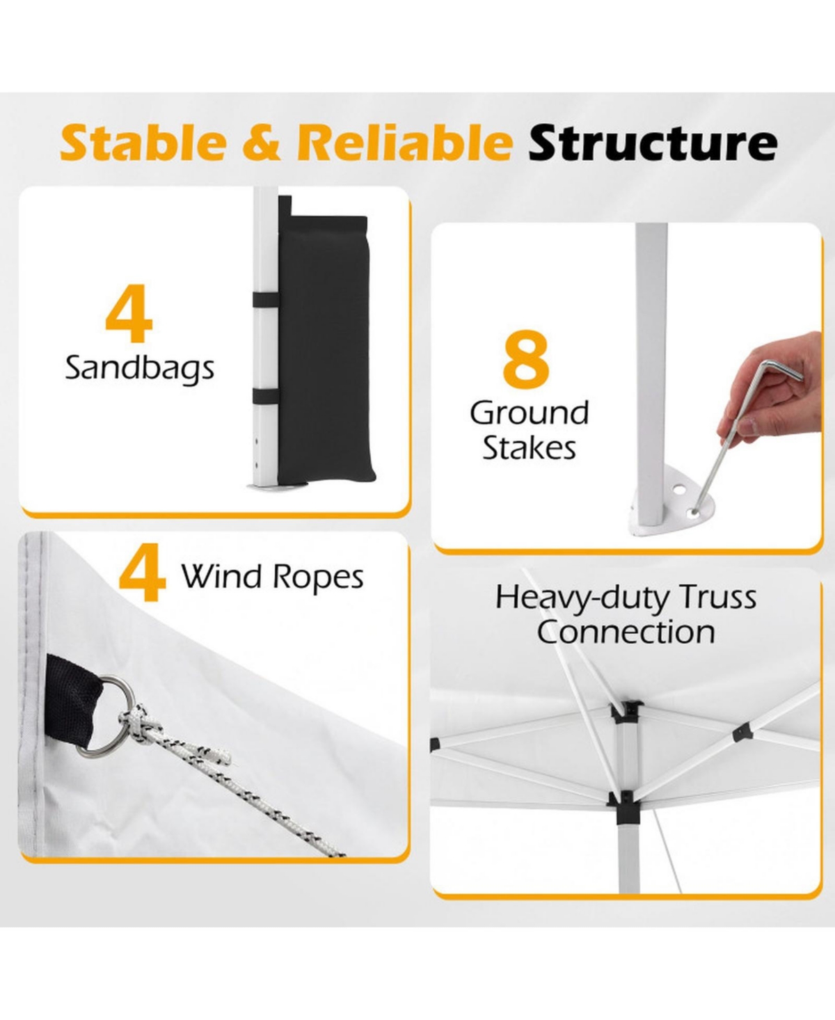 Sugift 10 x 10 Feet Commercial Pop Up Canopy Tent with One-Hand Center Lock