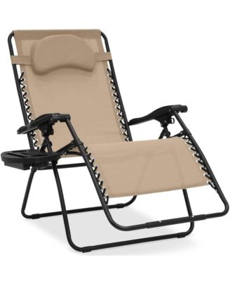 Zero Gravity Chair Folding Lounge Recliner Cup Holder Tray.