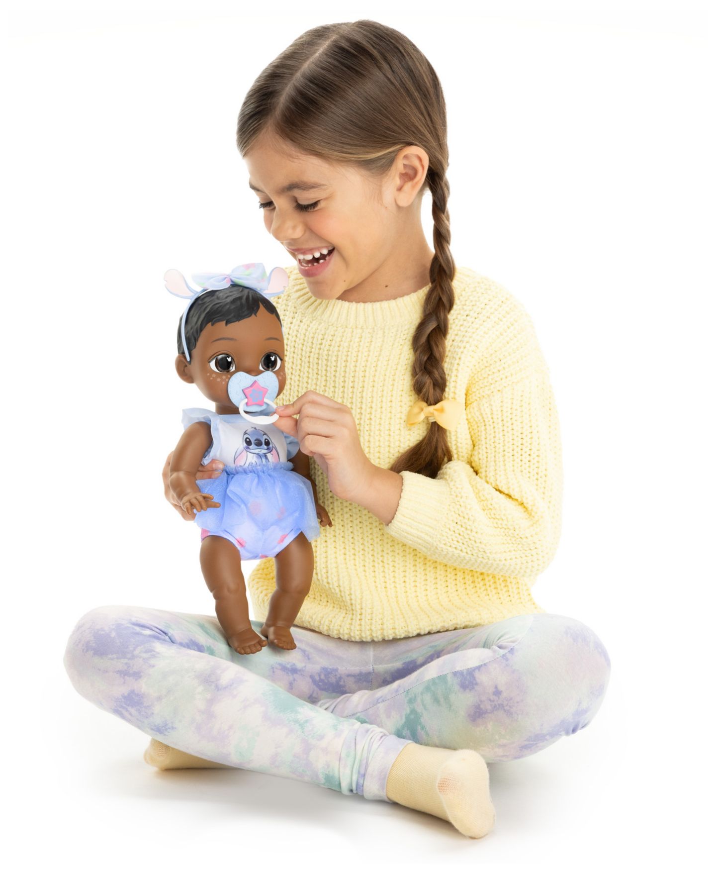 Детская кукла Disney Darlings Snuggly Stars Stitch 11" Glow-in-the-Dark Baby Doll — фото 5