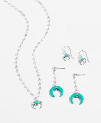 Giani Bernini Simulated Turqouise Curved Horn Jewelry Collection in Sterling Silver 