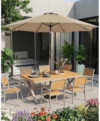 Garden Backyard 9Feet Outdoor Patio Market Table Umbrella for Deck and Poolside