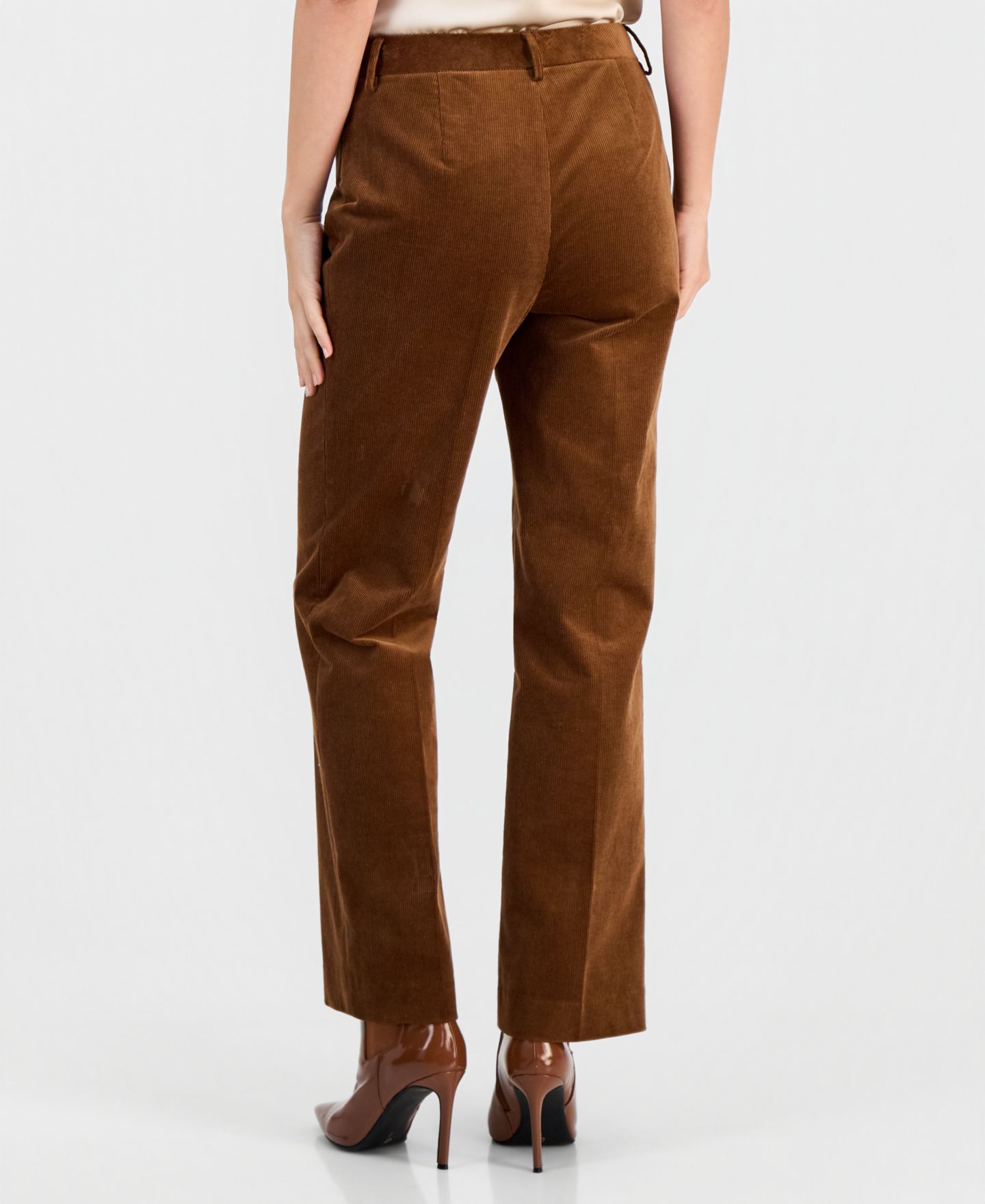 Женские брюки Tahari ASL Corduroy Flare, цвет: Светло-коричневый — фото 3