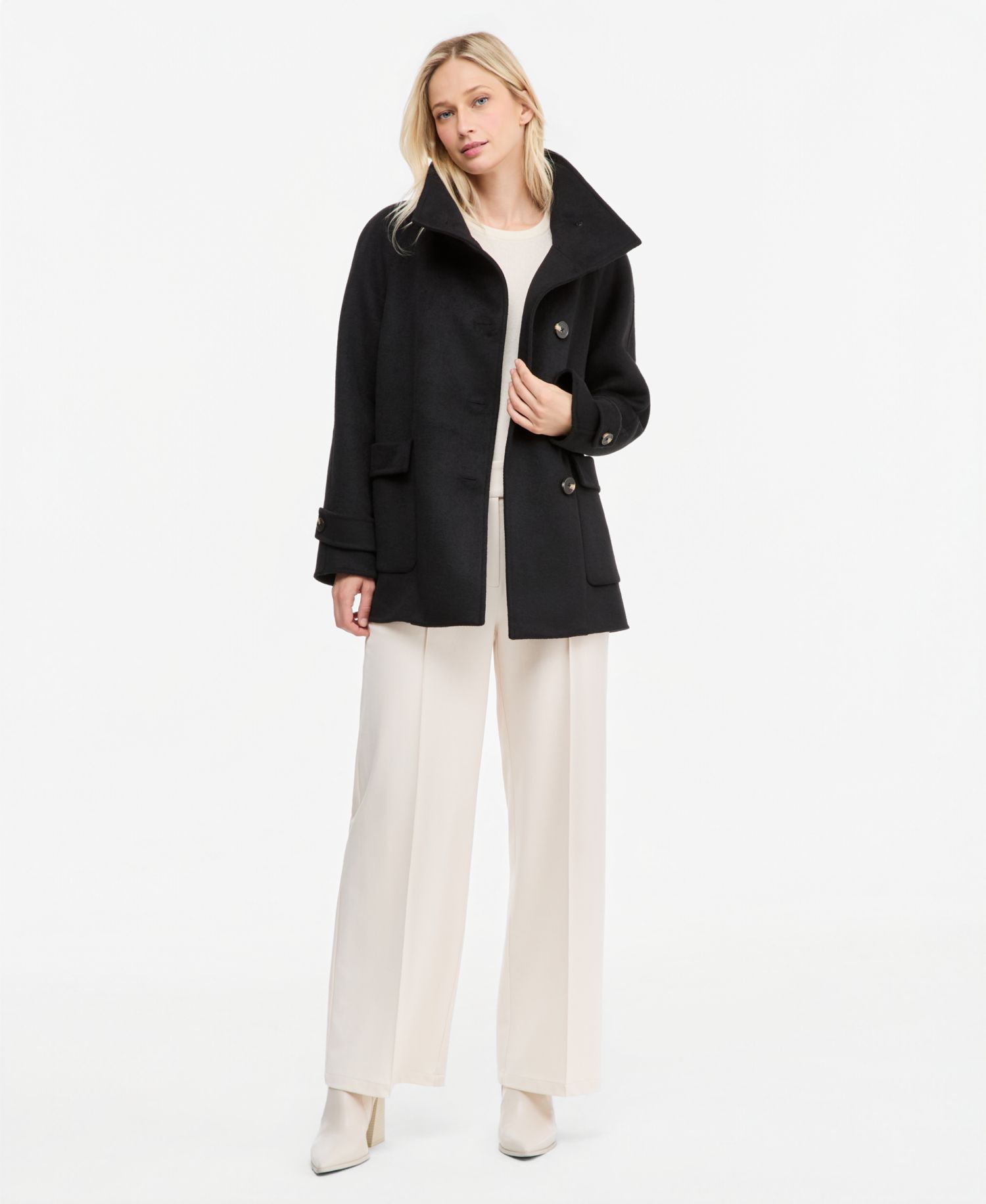 Women's Double-Faced Funnel Neck Coat