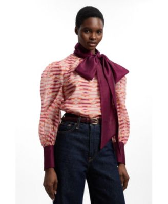 Women's Long Sleeve Pussybow Blouse
