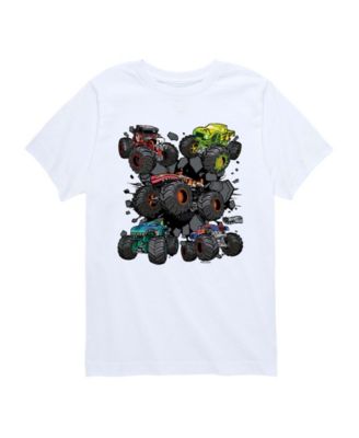Boys' 8-20 Monster Truck Grids Youth Short-Sleeve Graphic T-Shirt