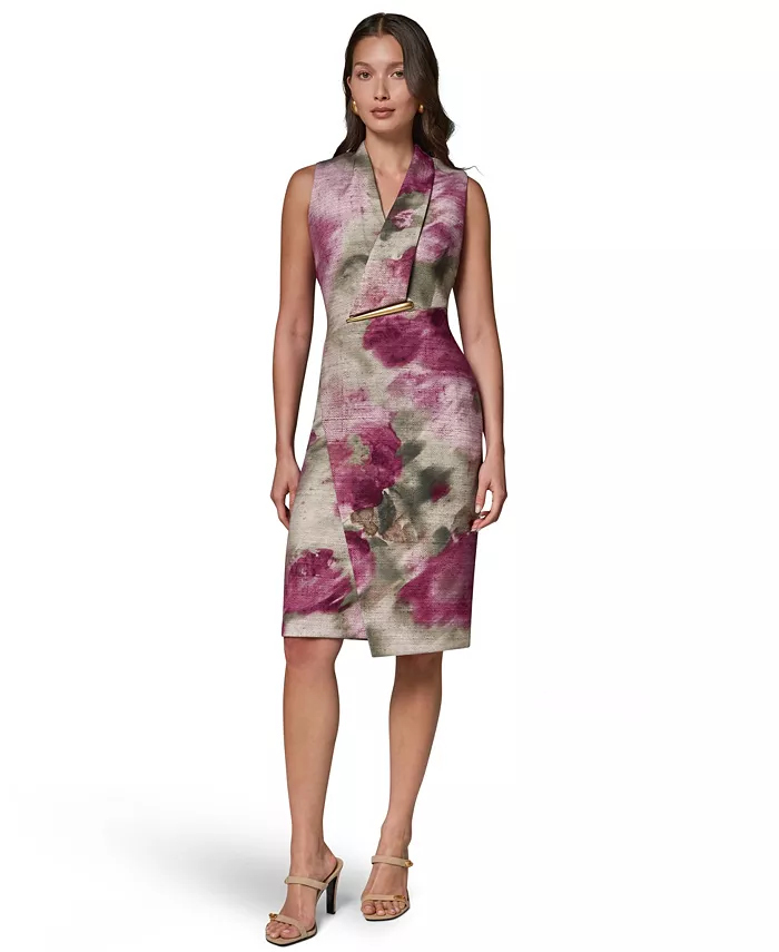 Women's Floral Sheath Hardware Dress