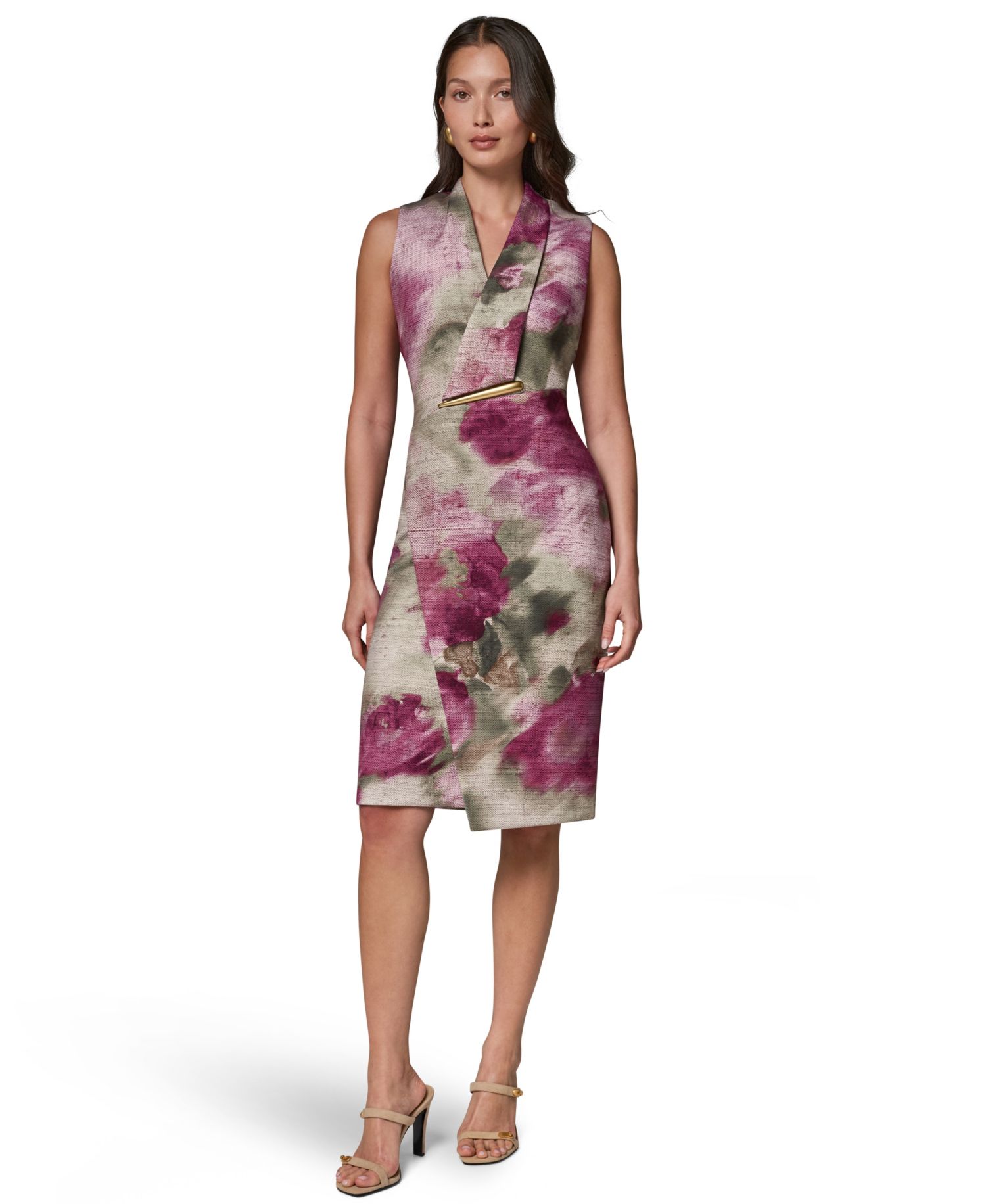 Women's Floral Sheath Hardware Dress