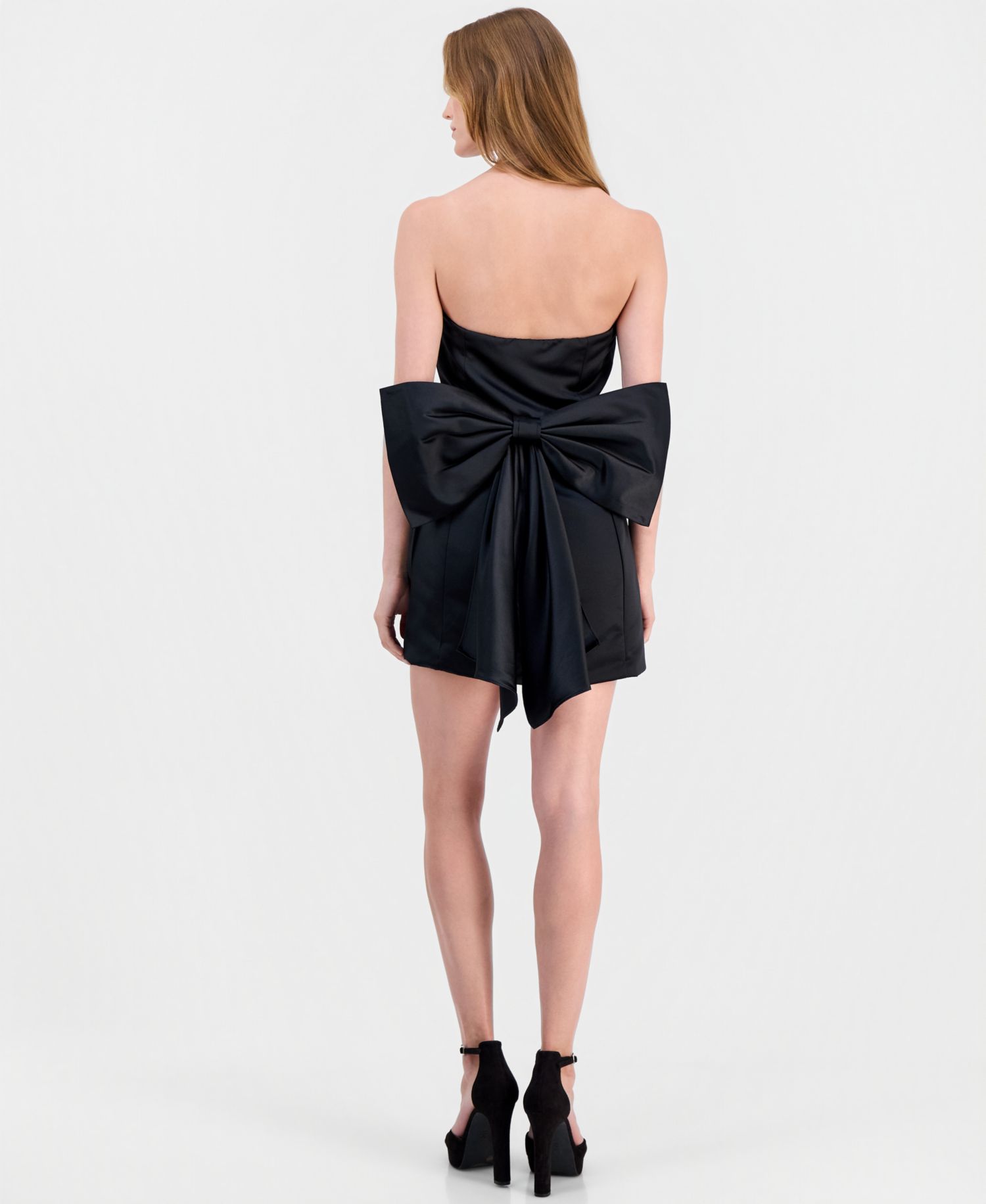 Melody Bow Back Strapless A-Line Mini Dress