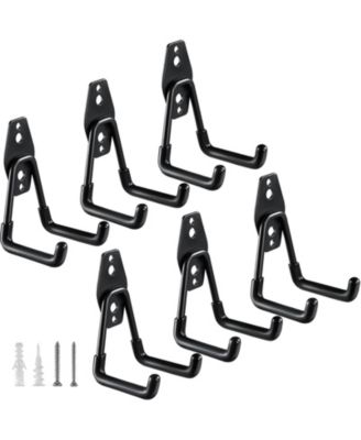 Wall mounted tool organizer with hooks