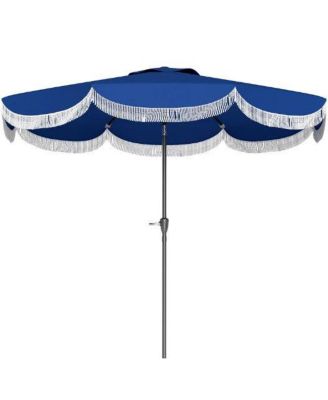 Outdoor Umbrella with Crank, Patio Umbrella, 8 Ribs, Push Button Tilt
