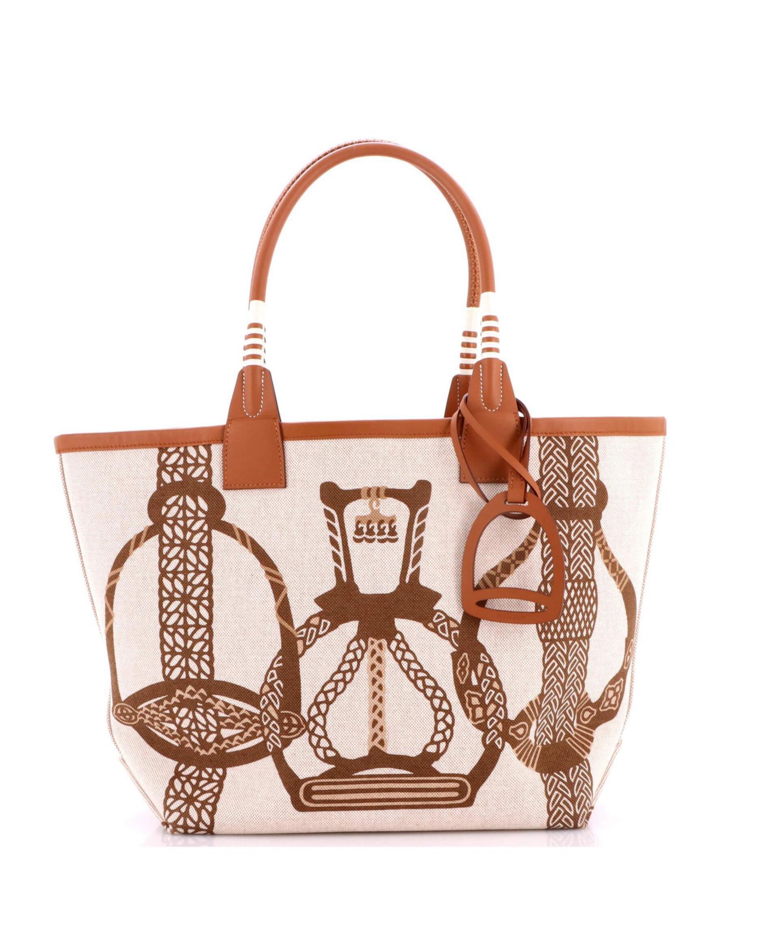 28 Sac Steeple Tote Printed Toile with Leather