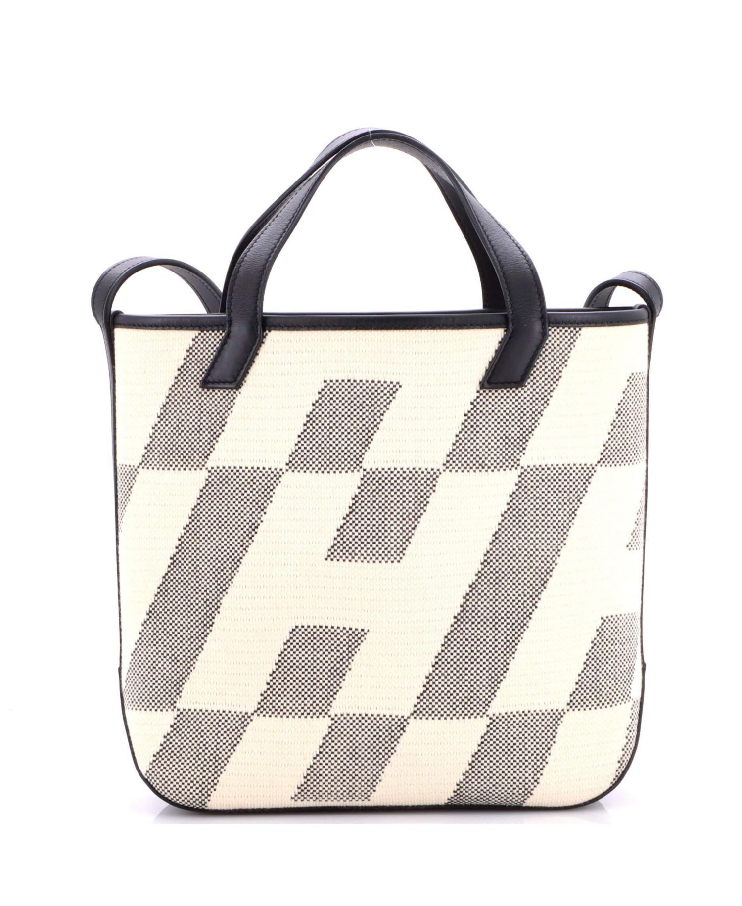 27 Cabas H en Biais Tote Canvas with Leather
