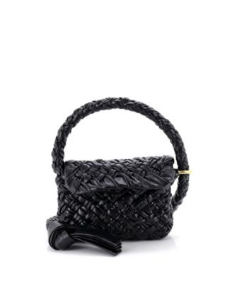 Kalimero Citta Shoulder Bag Intrecciato Plisse Leather