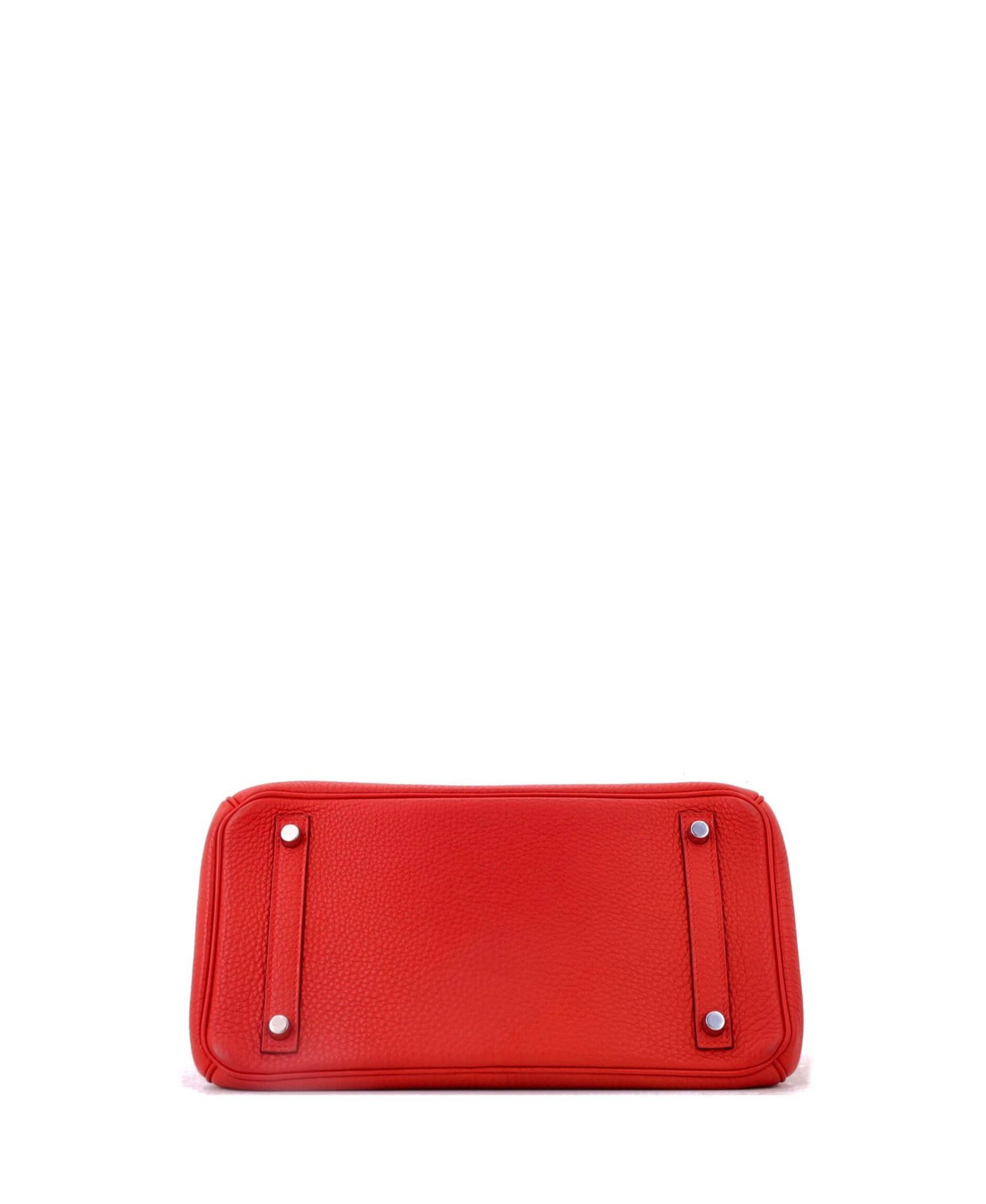 Birkin 30 Handbag Red Togo with Palladium Hardware