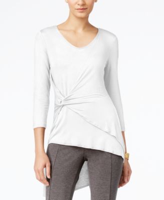 トップス Me Cable & Gauge Faux-Wrap Asymmetrical-Hem Top - Macy's