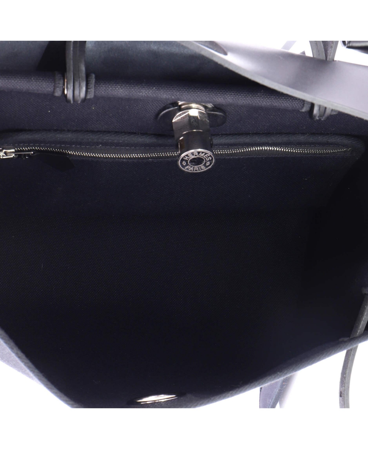 Pre-Owned HERMES Herbag Zip Leather and Toile