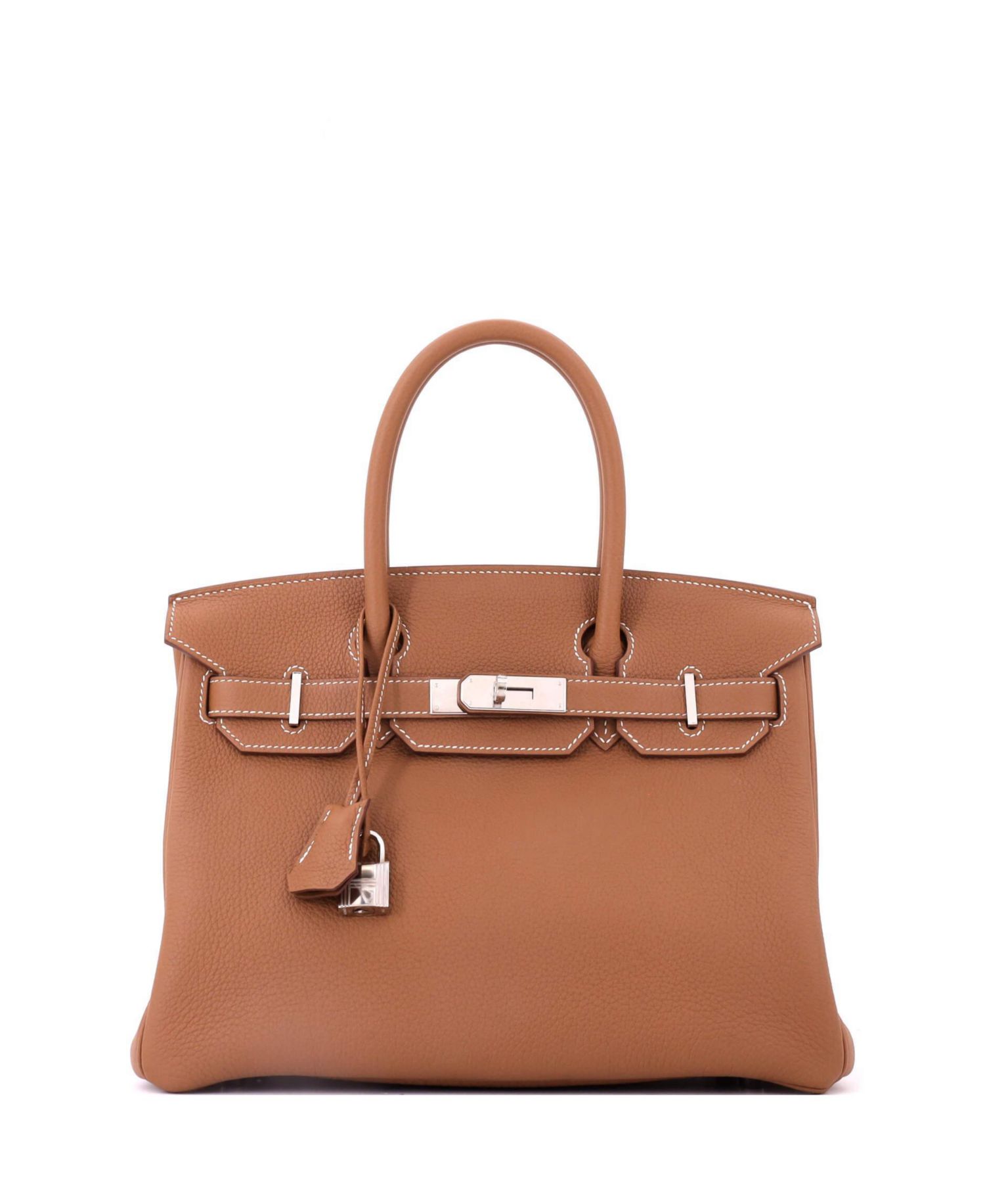 Birkin 30 Handbag Brown Togo with Palladium Hardware