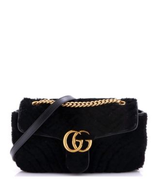 Small GG Marmont Flap Bag Matelasse Shearling